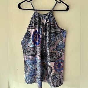 NWOT. Blue Paisley Sleeveless Dress size Medium